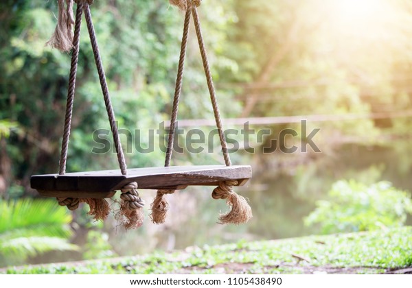 Swing Hanging Hang By Rope On Stock Photo Edit Now 1105438490