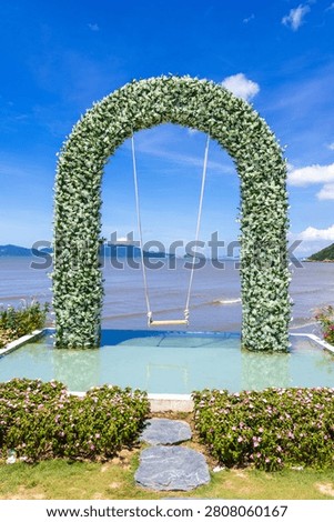Swing set by the seaside
