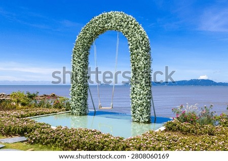 Swing set by the seaside