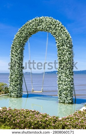 Swing set by the seaside