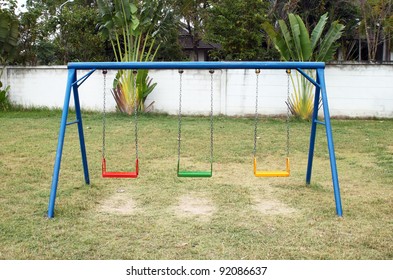 Swing set on the playground