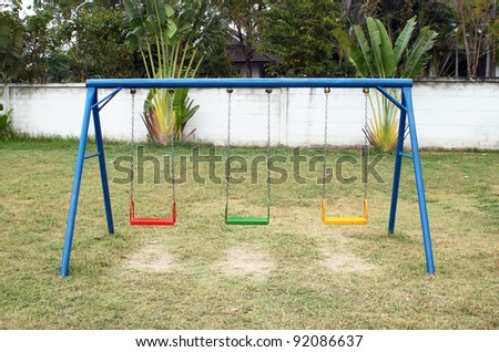 Swing set on the playground