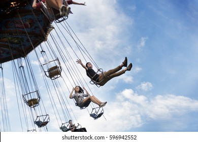Swing Spinning Amusement Carnival Enjoyment Concept