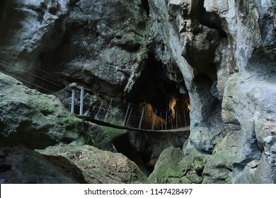 A Swinging Bridge In Capricorn Caves