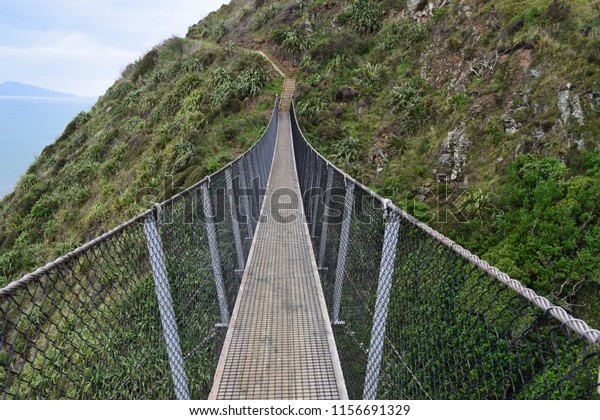 Swinging Bridge New Zealand Stock Photo Edit Now 1156691329