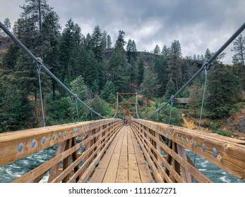 Swinging Bridge In Spokane, Washington.