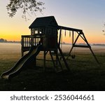 The swingset waiting for the children to wake