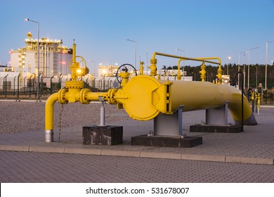 Swinoujscie,Poland-December 2015:pipe Line Valves, LNG Terminal