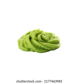 Swirl of delicious spicy wasabi paste isolated on white