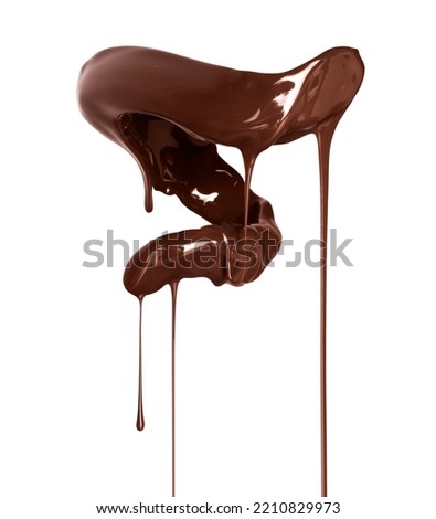 Swirled chocolate candy with streaks on a white background