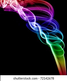 A  Swirled Spiral Of Colored Smoke On A Black Background