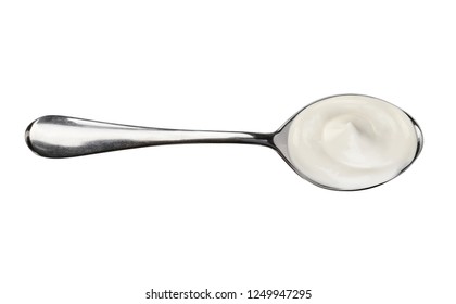 Swirled Yogurt In Spoon 