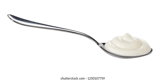 Swirled Yogurt In Spoon