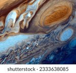 Swirling clouds around Jupiter