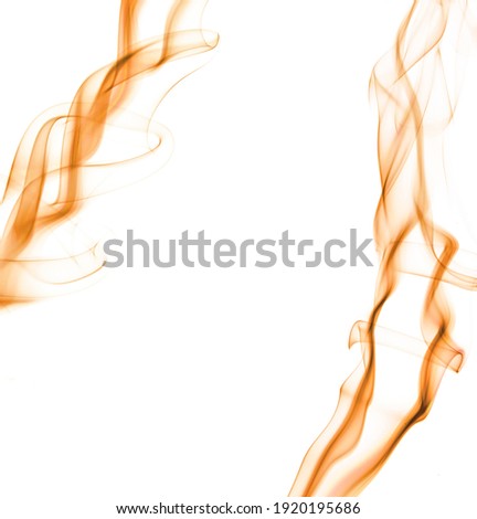 Swirling motion of Brown smoke or fog group, abstract line isolated on white background