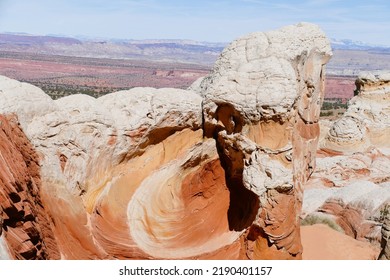 Swirling, Multicolored Formations Of Navajo Sandstone At White Pockets