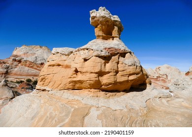 Swirling, Multicolored Formations Of Navajo Sandstone At White Pockets