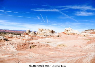 Swirling, Multicolored Formations Of Navajo Sandstone At White Pockets