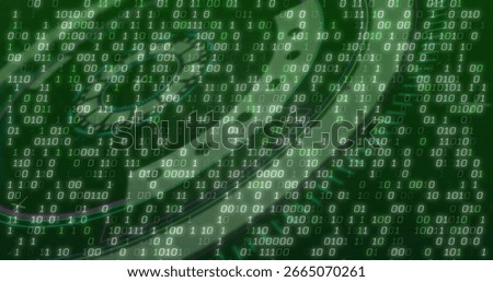 Swirling spiral vortex of green binary digits flowing in virtual space, with layered code streams. Cyberspace, digitalart, motiongraphics, ai, technology, data, futuristic