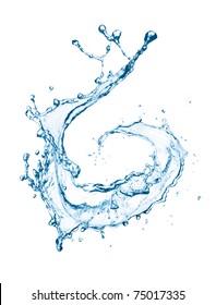 Swirling Water Splash Isolated On White Background