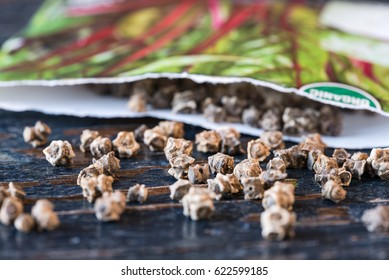 Swiss Chard Seeds Spilled From Seed Packet