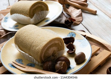 Swiss Chestnut Roll Cake