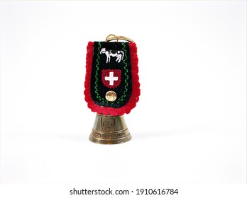 Swiss Cowbells Souvenir Isolated On White Background