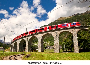 Swiss Mountain Train Bernina Express