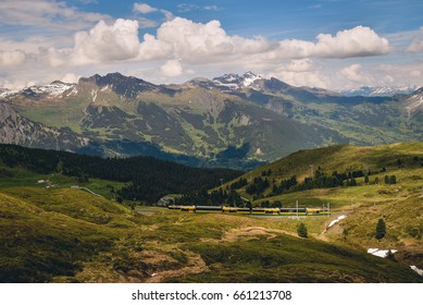 Swiss mountain train crossed Alps - Shutterstock ID 661213708
