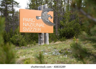 Swiss National Park Entrance Sign