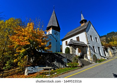 Swiss Reformed Village Church Of Saanen, Canton Of Bern, Switzerland