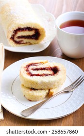 Swiss Roll Strawberry Jam Sliced Tea Stock Photo 258657860 | Shutterstock