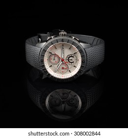 Swiss Watches On Black Background. Product Photography