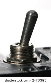 Switch, key on screw thread, in lube, close-up