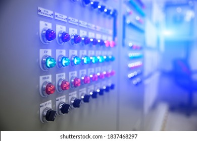 Switch and light control panel with blue light effect, Factory control panel with buttons