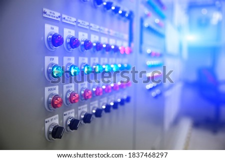 Switch and light control panel with blue light effect, Factory control panel with buttons