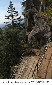 Switchbacks On Beacon Rock Trail, Columbia River Gorge, Washington