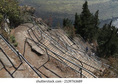 Switchbacks On The Beacon Rock Trail, Washington