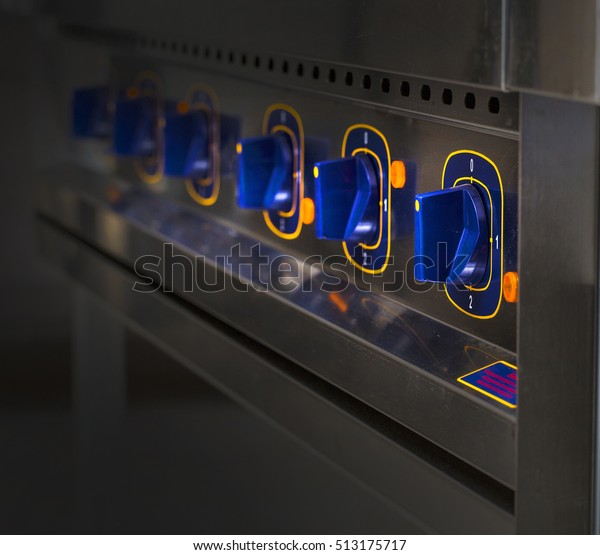 Switches On Electric Stove Large Dining Objects Stock Image