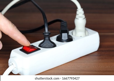 Turn Off Button On Power Connector Stock Photo (Edit Now) 218897140
