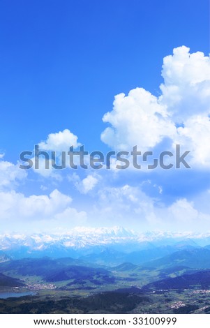 Switzerland - Aerial image of Swiss Alps