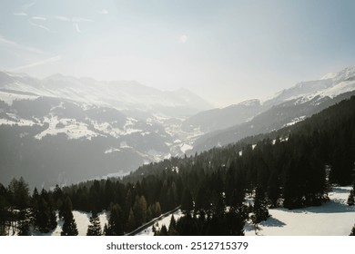 Switzerland Alps Aerial Photography of Snow Covered Mountains and Trees - Powered by Shutterstock