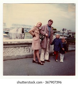 SWITZERLAND, CIRCA 1970s: Vintage Photo Shows Family On Vacation, Circa 1970s.