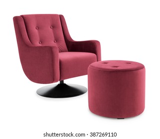 Swivel Armchair With Footstool