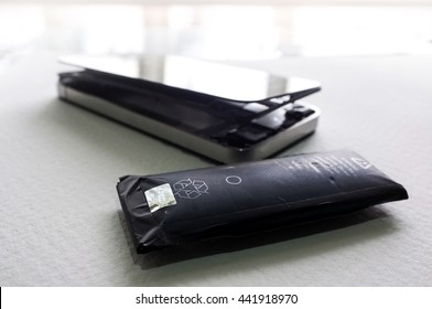 Swollen mobile phone battery. Expired or low quality Phone Battery Replacement