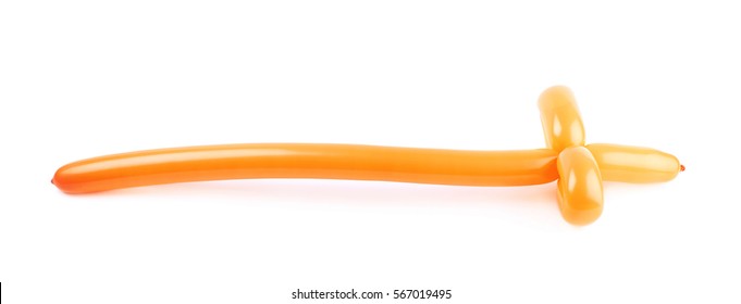 Sword Made Of Modelling Balloon Isolated Over The White Background