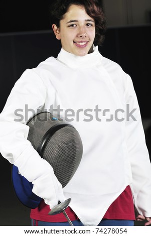 sword sport young  athlete portrait at training