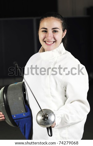 sword sport young  athlete portrait at training