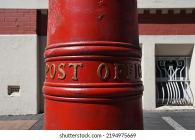 Sydney, Australia 03.15.2022: Red Vintage Post Office Pole  