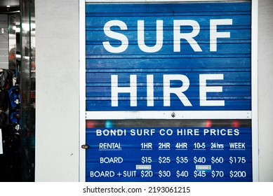 Sydney, Australia 10.05.2020: Old Vintage Surf Hire Store Sign   